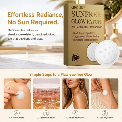 🔥GFOUK® Sun Free Glow Tanning Microdarts Patch, Tanning Patches for Face & Body Deep Hydration & Golden Bronze - Gentle Formula Suitable for All Skin Types