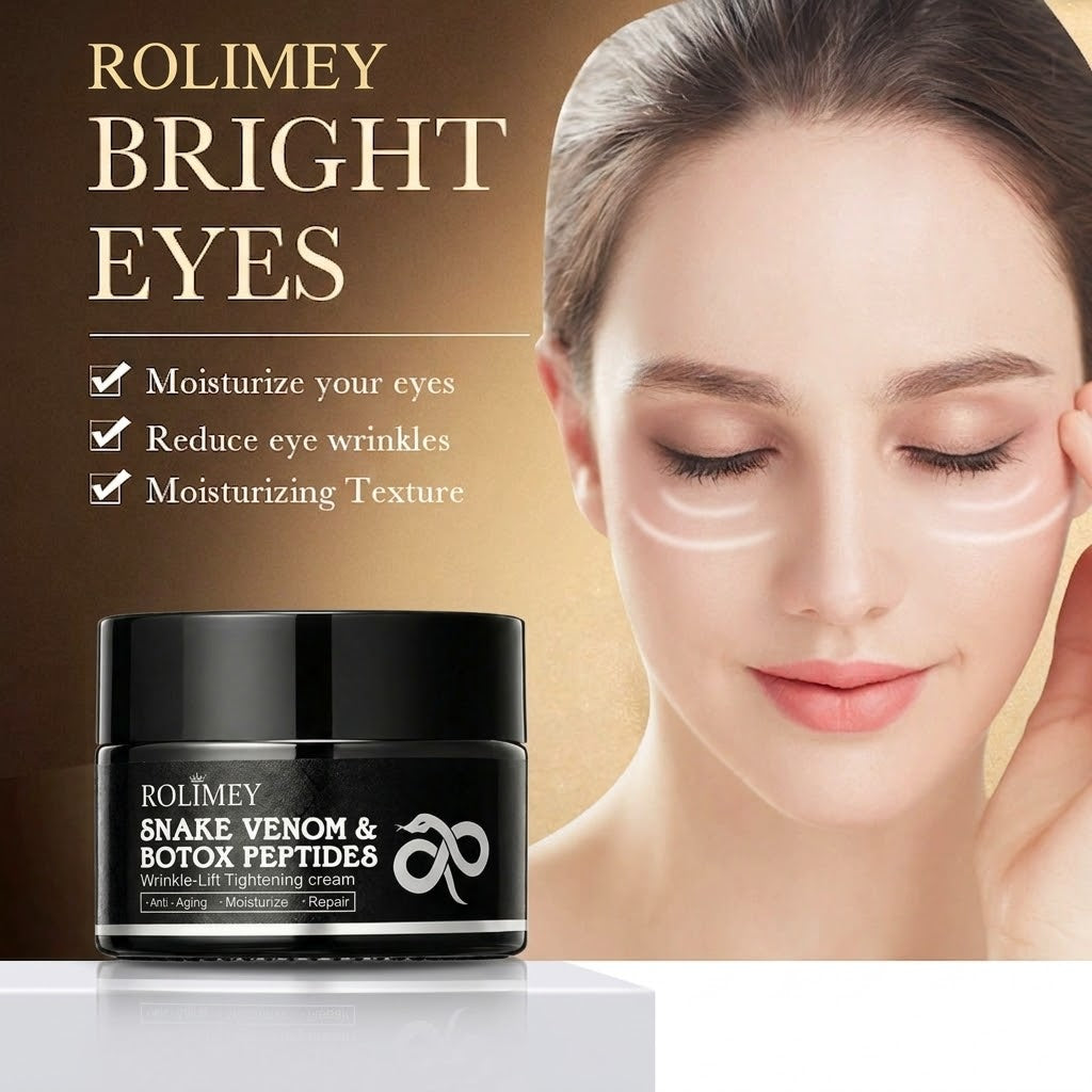 🔥 (Made in USA) - Rolimey® Snake Venom Peptide & Botox Wrinkle-Lift Tightening Cream with Collagen Peptides, 2026 New Tighten & Lift Cream for Face & Eye Area, for under-eye bags, fine lines around the eyes, dark circles, and sagging skin