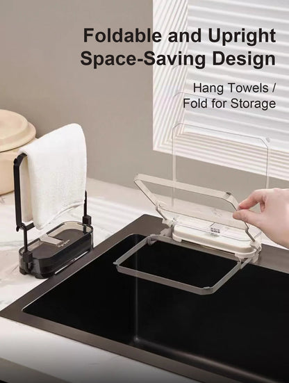 🔥Isilila®Suction Cup Sink Filter Rack – Easy Install, Foldable, Mess-Free Kitchen Helper! 50 Free Sink Strainer Nets Included ✨