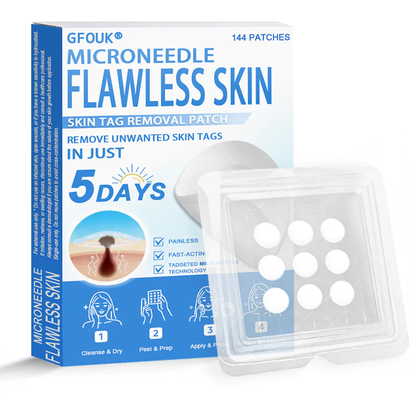 🎁 GFOUK® 2-in-1 Microneedle & Hydrocolloid Patch | Raised Moles,Acne,  Flat Warts & Skin Tags Remover | Improves Wrinkles, Scars & Blemishes | Invisible Pimple Patches for Face & Body | 144 Count