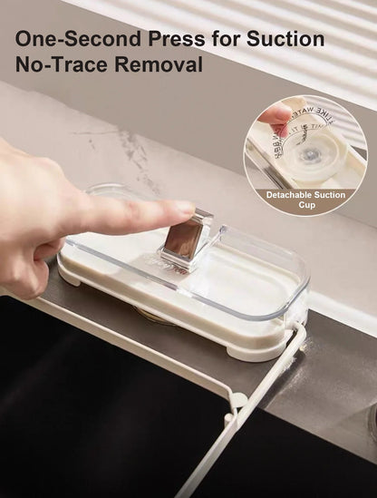 🔥Isilila®Suction Cup Sink Filter Rack – Easy Install, Foldable, Mess-Free Kitchen Helper! 50 Free Sink Strainer Nets Included ✨