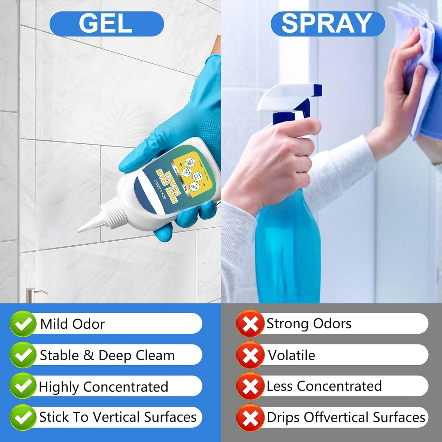Isilila® Household Stain Remover Gel 🧴, Deep Cleaning Gel with Brush 🧽, perfect for tile grout 🏠, washing machine seals 🧺, refrigerator rubber ❄️, wall and shower stains 🚿
