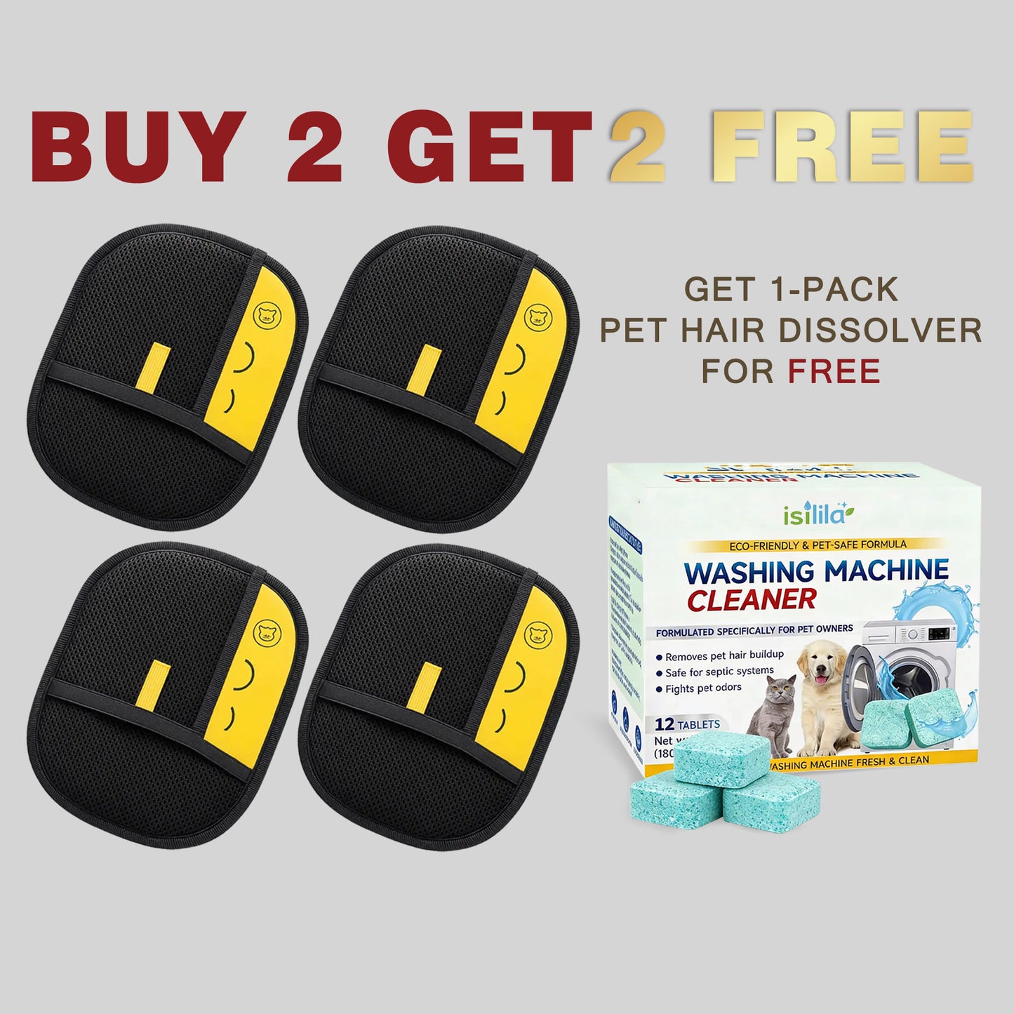 Isilila® Pet Hair Removal Gloves