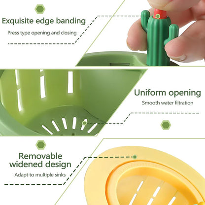 🔥🔥Cactus-Shaped Isilila® Kitchen Sink Drain Strainer ✨Upgraded Design — Features a widened rim that fits 99% of sinks, ensuring a stable, wobble-free hold 🎁