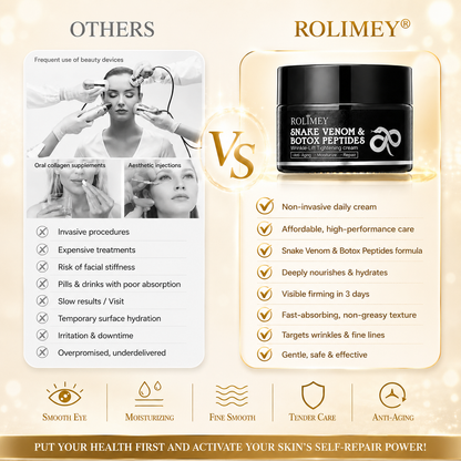 🎁💫 (Made in USA) - Rolimey® Snake Venom Peptide & Botox Wrinkle-Lift Tightening eye Cream with Collagen Peptides, 2026 New Tighten & Lift Cream for Face & Eye Area, for under-eye bags, fine lines around the eyes, dark circles, and sagging skin
