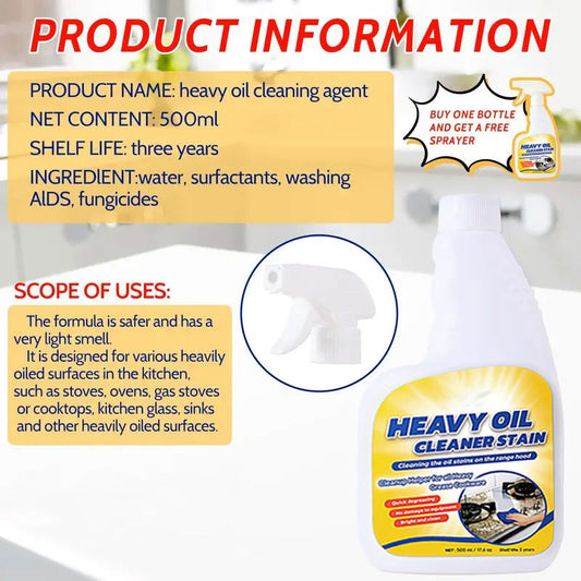 Isilila®All Purpose Kitchen Heavy Oil Cleaning Agent-Antibacterial Spray for Countertops, Ovens, and Appliances
