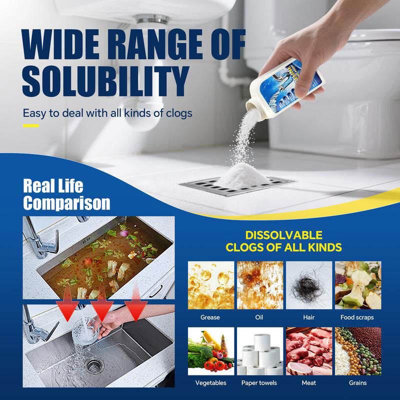 Isilila® Powerful Pipe Dredging Agent for Kitchen and Toilet Pipelines - Dissolves 200+ Blockages and Kills 99% of Bacteria