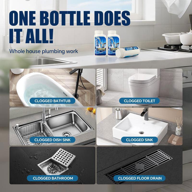 Isilila® Powerful Pipe Dredging Agent for Kitchen and Toilet Pipelines - Dissolves 200+ Blockages and Kills 99% of Bacteria