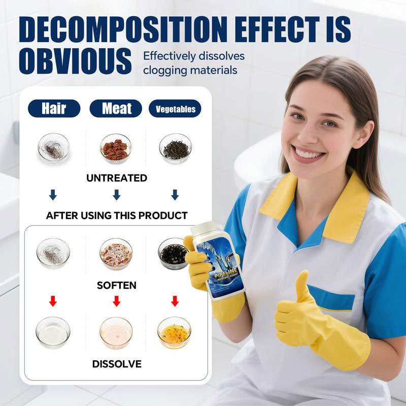 Isilila® Powerful Pipe Dredging Agent for Kitchen and Toilet Pipelines - Dissolves 200+ Blockages and Kills 99% of Bacteria