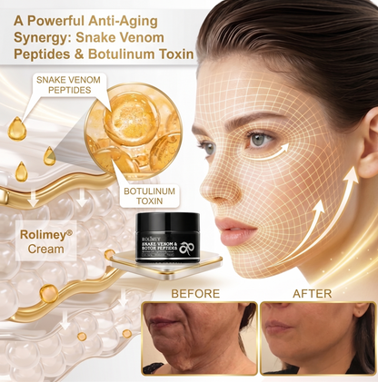 🎁💫 (Made in USA) - Rolimey® Snake Venom Peptide & Botox Wrinkle-Lift Tightening eye Cream with Collagen Peptides, 2026 New Tighten & Lift Cream for Face & Eye Area, for under-eye bags, fine lines around the eyes, dark circles, and sagging skin