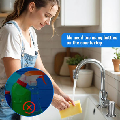 Isilila®Dish Soap Dispenser for Kitchen Sink, Countertop Sink Soap Dispenser Water Pump with 105cm No-Spill Extension Tube Kit Design for Kitchen Bathroom, No More Refills-LU