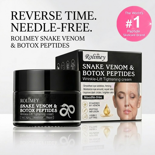 🔥 (Made in USA) - Rolimey® Snake Venom Peptide & Botox Wrinkle-Lift Tightening Cream with Collagen Peptides, 2026 New Tighten & Lift Cream for Face & Eye Area, for under-eye bags, fine lines around the eyes, dark circles, and sagging skin